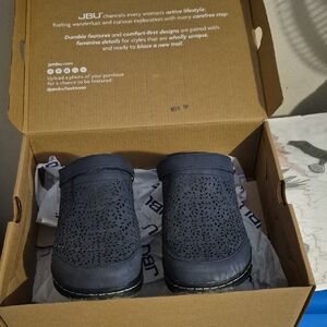 JBU Navy Perforated Slip-On Shoes